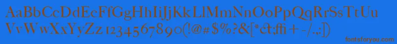 Fonte ItcFoundersCaslon42Roman – fontes marrons em um fundo azul