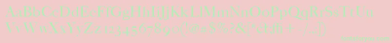 ItcFoundersCaslon42Roman Font – Green Fonts on Pink Background