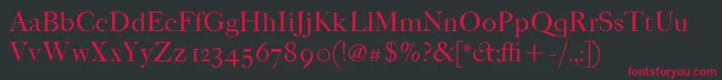 ItcFoundersCaslon42Roman Font – Red Fonts on Black Background