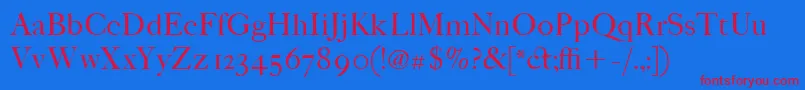 フォントItcFoundersCaslon42Roman – 赤い文字の青い背景
