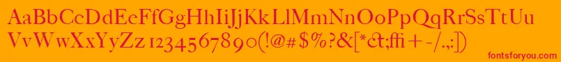 ItcFoundersCaslon42Roman Font – Red Fonts on Orange Background