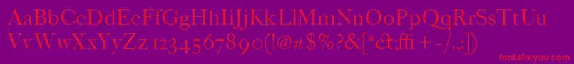ItcFoundersCaslon42Roman Font – Red Fonts on Purple Background