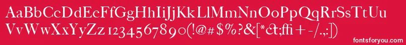 ItcFoundersCaslon42Roman Font – White Fonts on Red Background