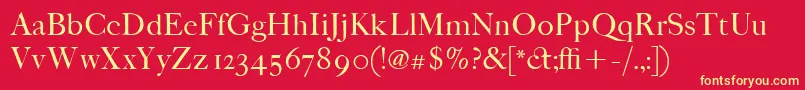 ItcFoundersCaslon42Roman Font – Yellow Fonts on Red Background