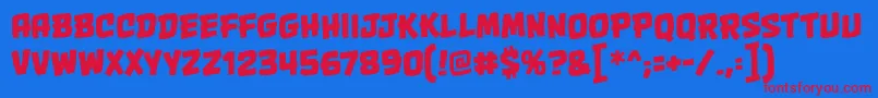 OnetwopunchbbReg Font – Red Fonts on Blue Background