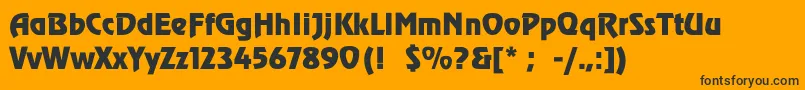Czcionka RevueThin – czarne czcionki na pomarańczowym tle