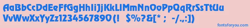 RevueThin Font – Blue Fonts on Pink Background