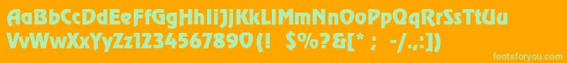 RevueThin Font – Green Fonts on Orange Background