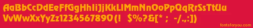 RevueThin Font – Orange Fonts on Red Background