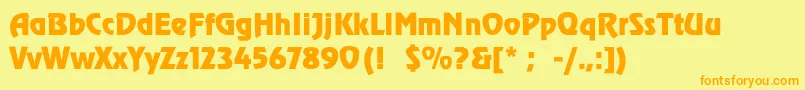 RevueThin Font – Orange Fonts on Yellow Background