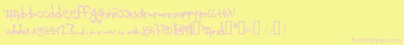 123 Font – Pink Fonts on Yellow Background