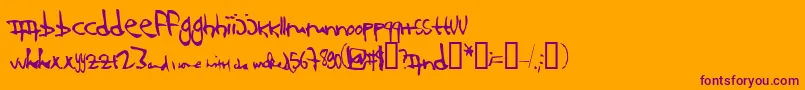 123-Schriftart – Violette Schriften auf orangefarbenem Hintergrund