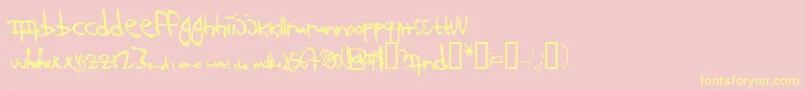 123 Font – Yellow Fonts on Pink Background