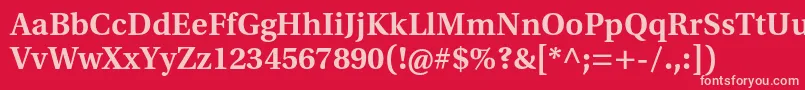 UtopiastdSemiboldcapt Font – Pink Fonts on Red Background