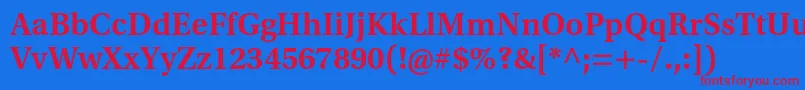 UtopiastdSemiboldcapt Font – Red Fonts on Blue Background