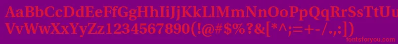 UtopiastdSemiboldcapt Font – Red Fonts on Purple Background