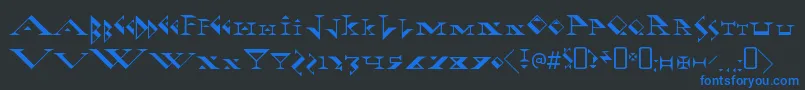 FadgodRegular-Schriftart – Blaue Schriften auf schwarzem Hintergrund