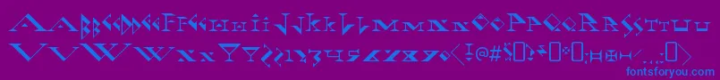 FadgodRegular-Schriftart – Blaue Schriften auf violettem Hintergrund