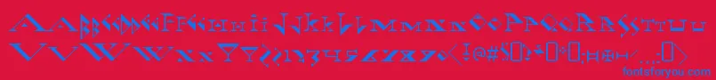 フォントFadgodRegular – 赤い背景に青い文字