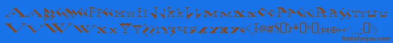 FadgodRegular-Schriftart – Braune Schriften auf blauem Hintergrund