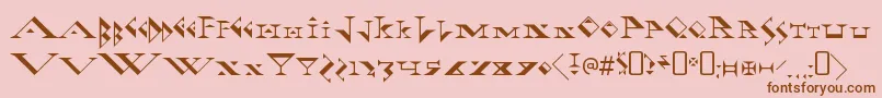 フォントFadgodRegular – ピンクの背景に茶色のフォント