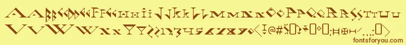 Шрифт FadgodRegular – коричневые шрифты на жёлтом фоне