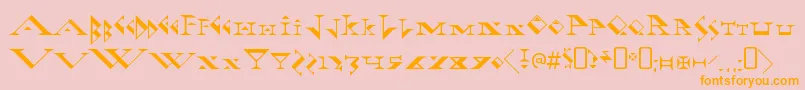 FadgodRegular-fontti – oranssit fontit vaaleanpunaisella taustalla
