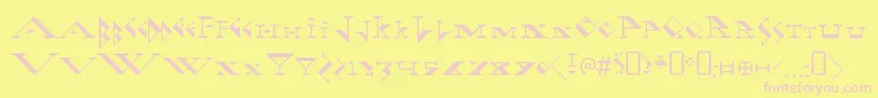 Fonte FadgodRegular – fontes rosa em um fundo amarelo