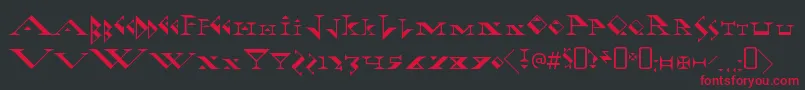 FadgodRegular-fontti – punaiset fontit mustalla taustalla