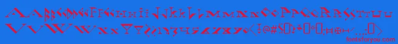 FadgodRegular-fontti – punaiset fontit sinisellä taustalla
