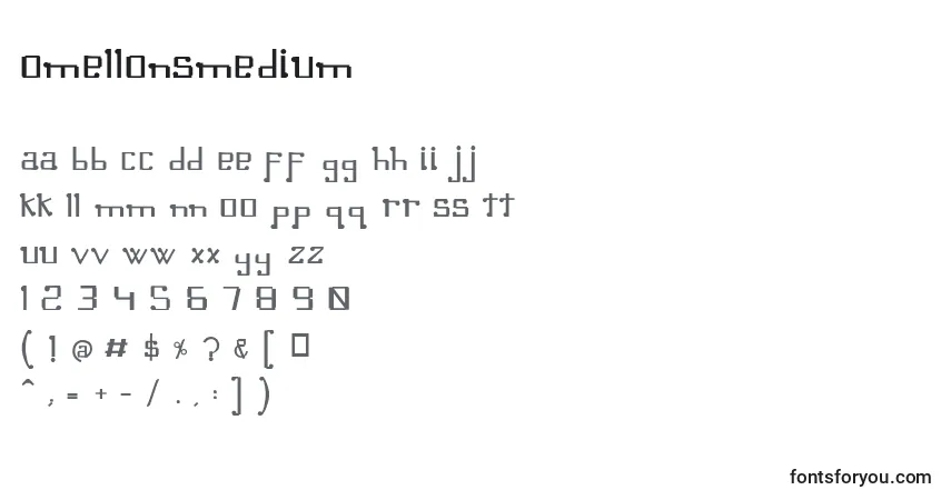 A fonte OmellonsMedium – alfabeto, números, caracteres especiais