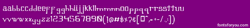 フォントOmellonsMedium – 紫の背景に白い文字