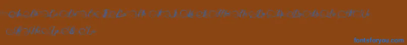 DianeDeFrance-Schriftart – Blaue Schriften auf braunem Hintergrund