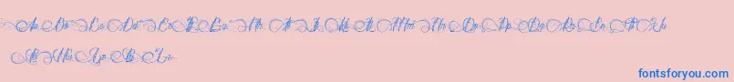 DianeDeFrance-Schriftart – Blaue Schriften auf rosa Hintergrund