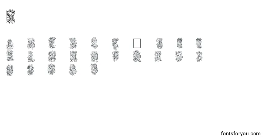 Czcionka Nardis – alfabet, cyfry, specjalne znaki