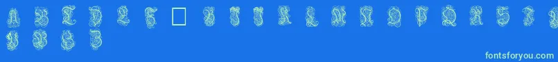 Nardis Font – Green Fonts on Blue Background