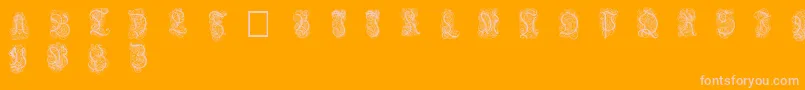 Nardis-Schriftart – Rosa Schriften auf orangefarbenem Hintergrund