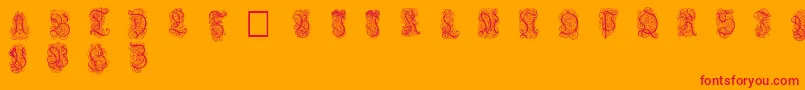 Nardis-Schriftart – Rote Schriften auf orangefarbenem Hintergrund