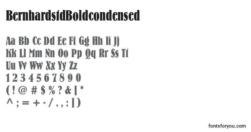 Шрифт BernhardstdBoldcondensed – алфавит, цифры, специальные символы