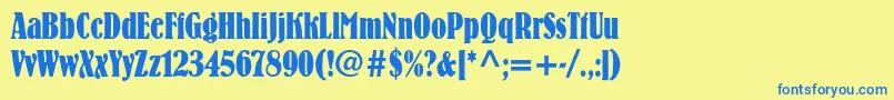 Fonte BernhardstdBoldcondensed – fontes azuis em um fundo amarelo