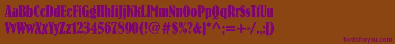 BernhardstdBoldcondensed Font – Purple Fonts on Brown Background