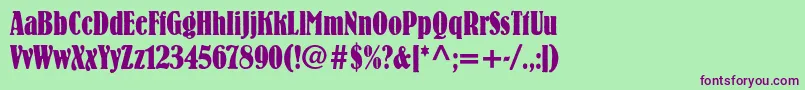 BernhardstdBoldcondensed Font – Purple Fonts on Green Background