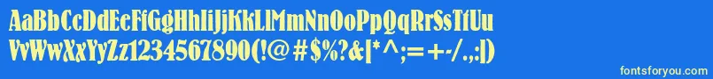 BernhardstdBoldcondensed Font – Yellow Fonts on Blue Background