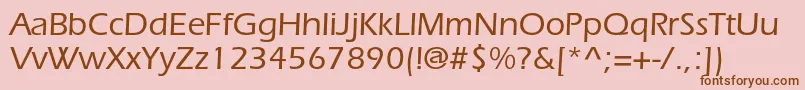ItcerasstdMedium-fontti – ruskeat fontit vaaleanpunaisella taustalla