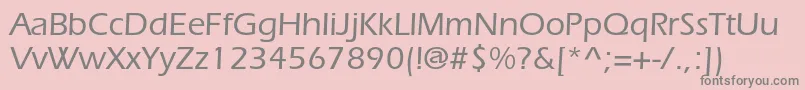 ItcerasstdMedium-fontti – harmaat kirjasimet vaaleanpunaisella taustalla