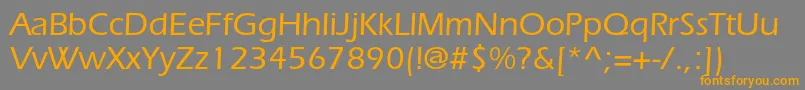フォントItcerasstdMedium – オレンジの文字は灰色の背景にあります。