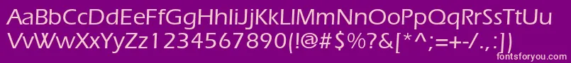 ItcerasstdMedium-fontti – vaaleanpunaiset fontit violetilla taustalla