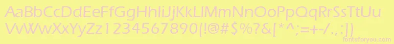 ItcerasstdMedium-fontti – vaaleanpunaiset fontit keltaisella taustalla