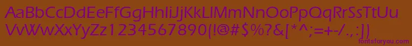 Czcionka ItcerasstdMedium – fioletowe czcionki na brązowym tle