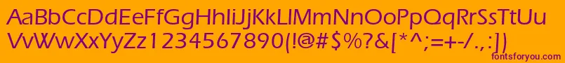 ItcerasstdMedium-Schriftart – Violette Schriften auf orangefarbenem Hintergrund